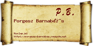 Porgesz Barnabás névjegykártya